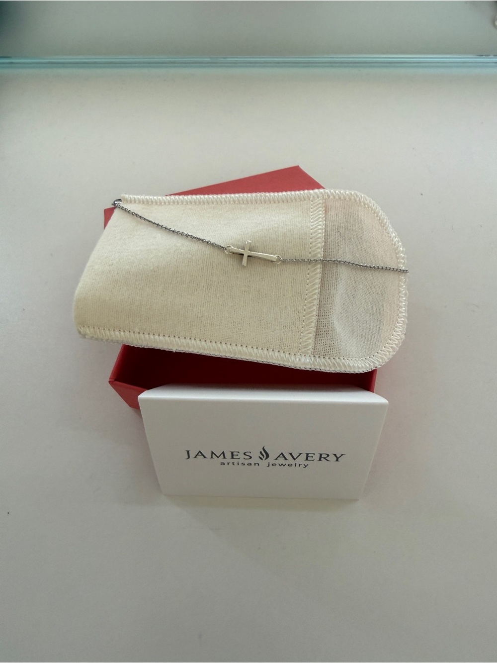 James Avery Men's Sterling Silver Sideways Cross Necklace - Silver